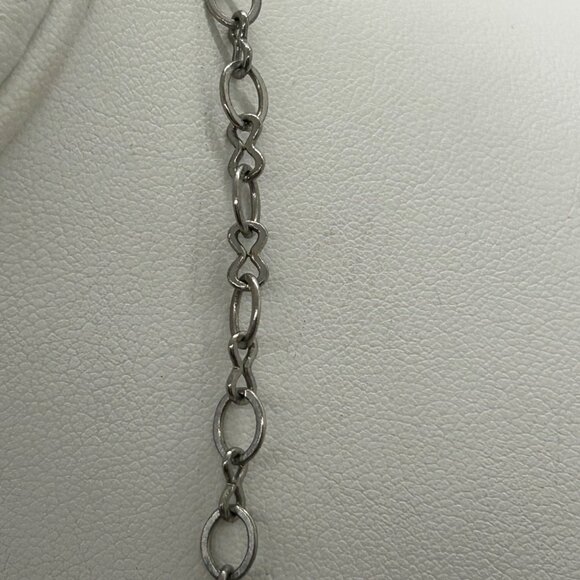 Ann Taylor Loft Bibbed Necklace Statement Glass, Faux Pearl & Beads Silver-tone - Picture 7 of 10